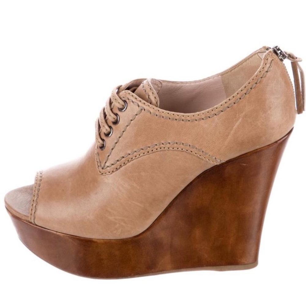 Miu Miu Women's Tan Wedge Shoes